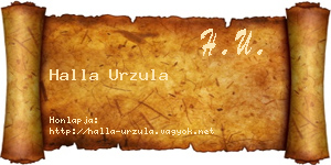 Halla Urzula névjegykártya