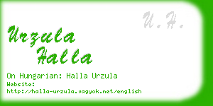 urzula halla business card